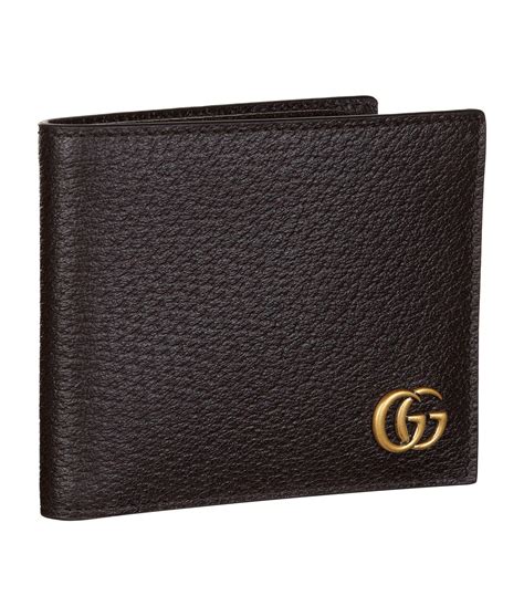 gucci ace leather mini bifold wallet brown|gucci bifold wallet men.